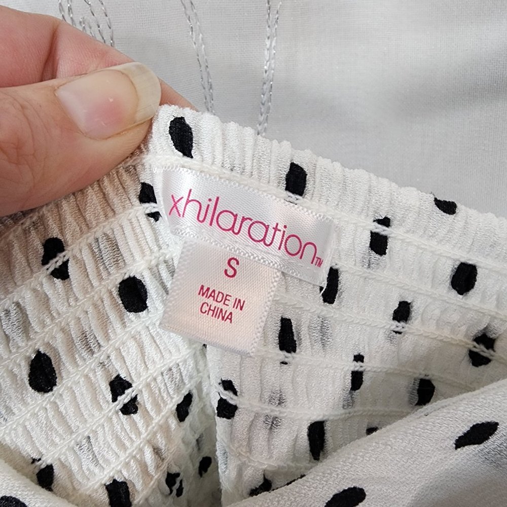 Black & White Polka Dot, Tie Top Dress with Adjustable Straps & Pockets! - Picture 11 of 12